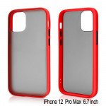 Wholesale Slim Matte Hybrid Bumper Case for iPhone 12 Pro Max 6.7 inch (Red)